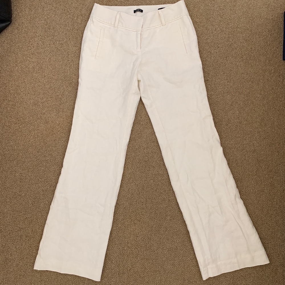 Ann Taylor Loft Linen wide leg business pants